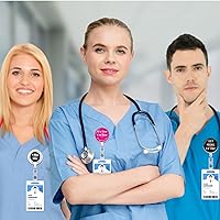 Vista 6 de Geosar 16 piezas de carrete de insignia de enfermera divertido de Navidad a granel, lindo clip retráctil para identificación, accesorios