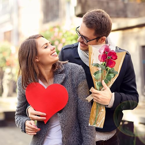 Miniatura 5 de yarlung Paquete de 100 bolsas de envoltura de flores, papel de regalo de ramo de papel de papel de regalo de flores transparentes para regalos,