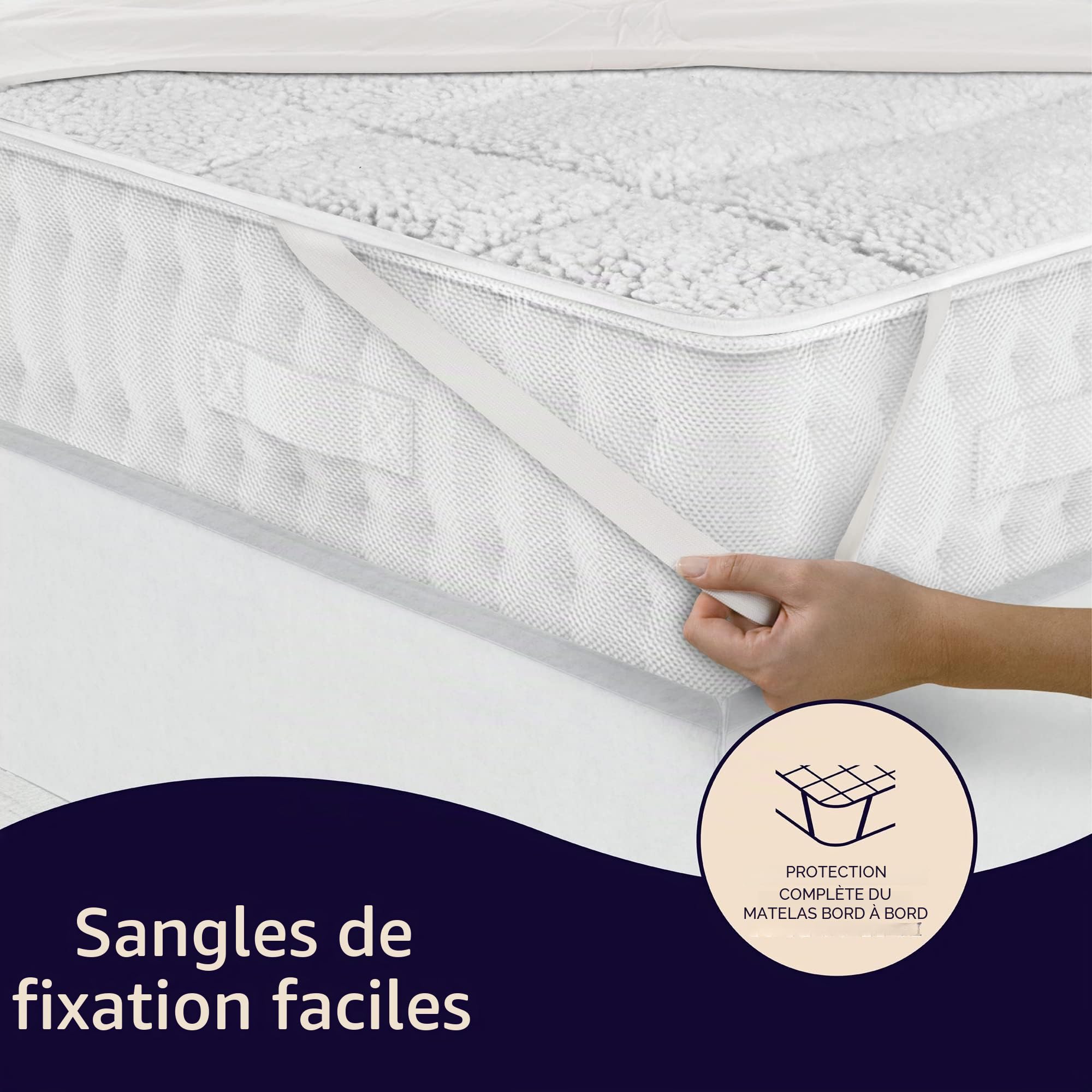 Dreamland Intelliheat+ Couverture chauffante Rapide pour lit Double, 190 x 137 cm, Sangles élastiques, 1 contrôle, 6 réglages de température et minuteur, Lavable en Machine