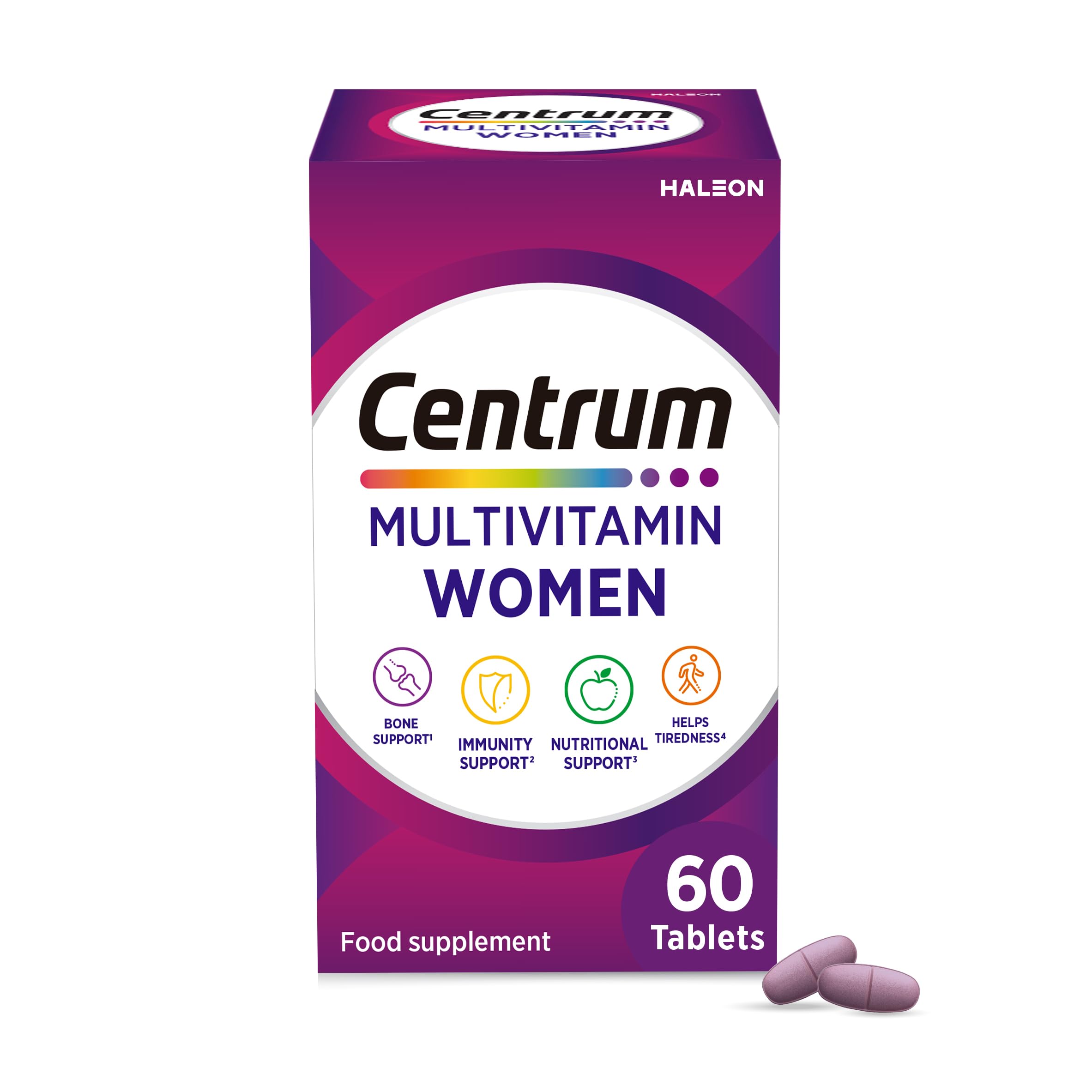 Centrum Women's Multivitamins & Minerals, 23 Essential nutrients Including Vitamin D, C, and Iron, 60 Tablets (Packaging May Vary)