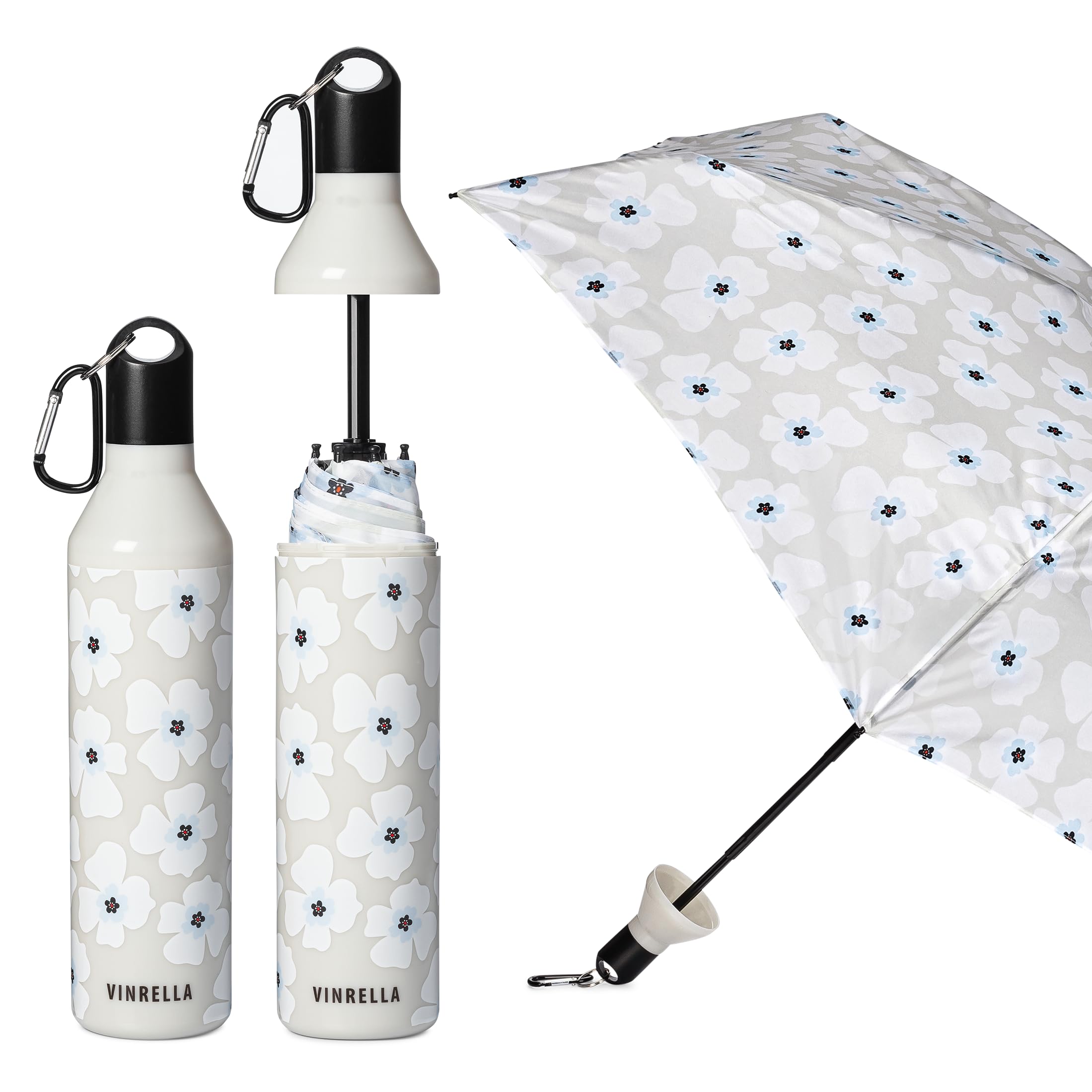 VINRELLA Water Bottle Umbrella - Nikki on Gray