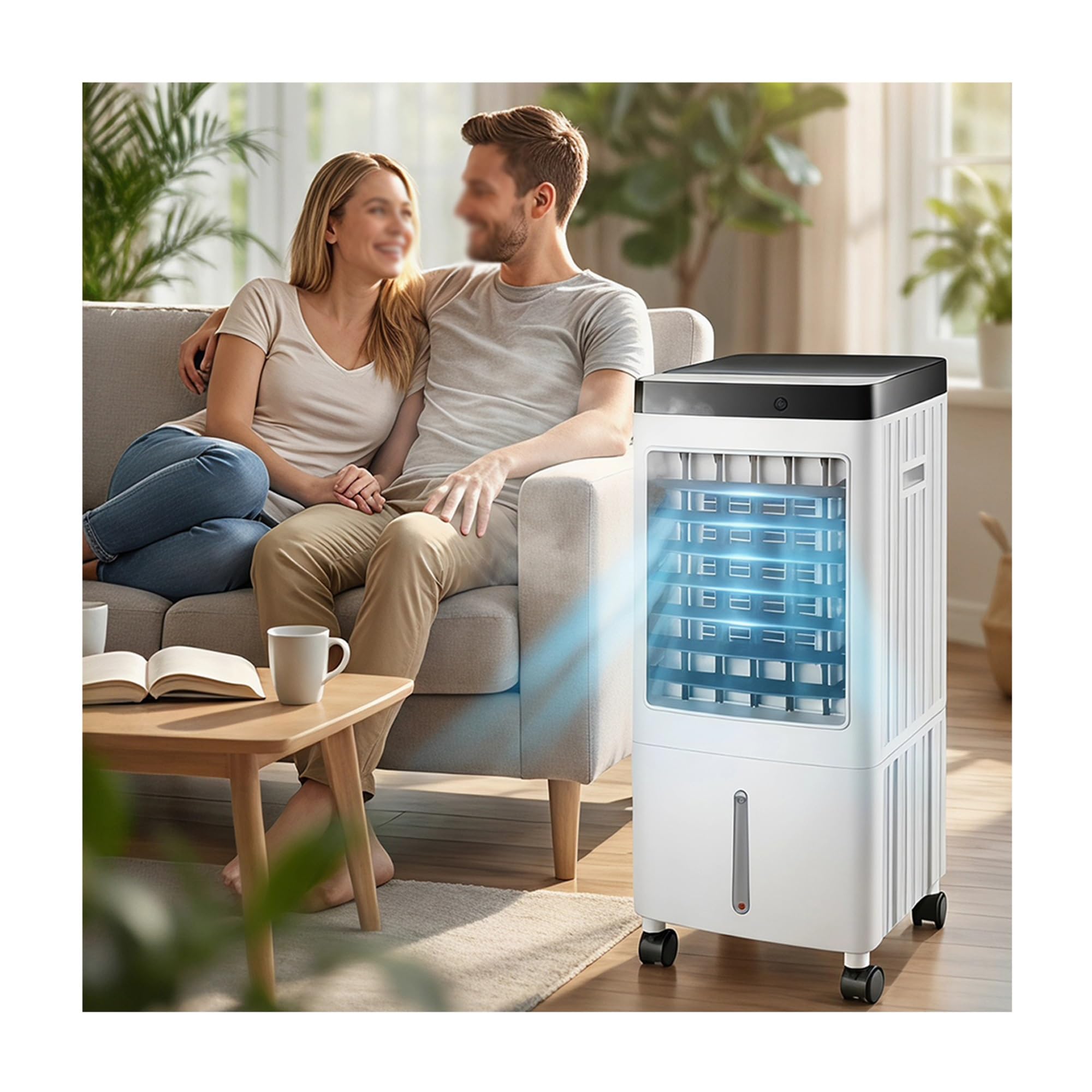 Qweasdf 10L Portable Evaporative Air Cooler，Quiet Windowless Swamp Cooler