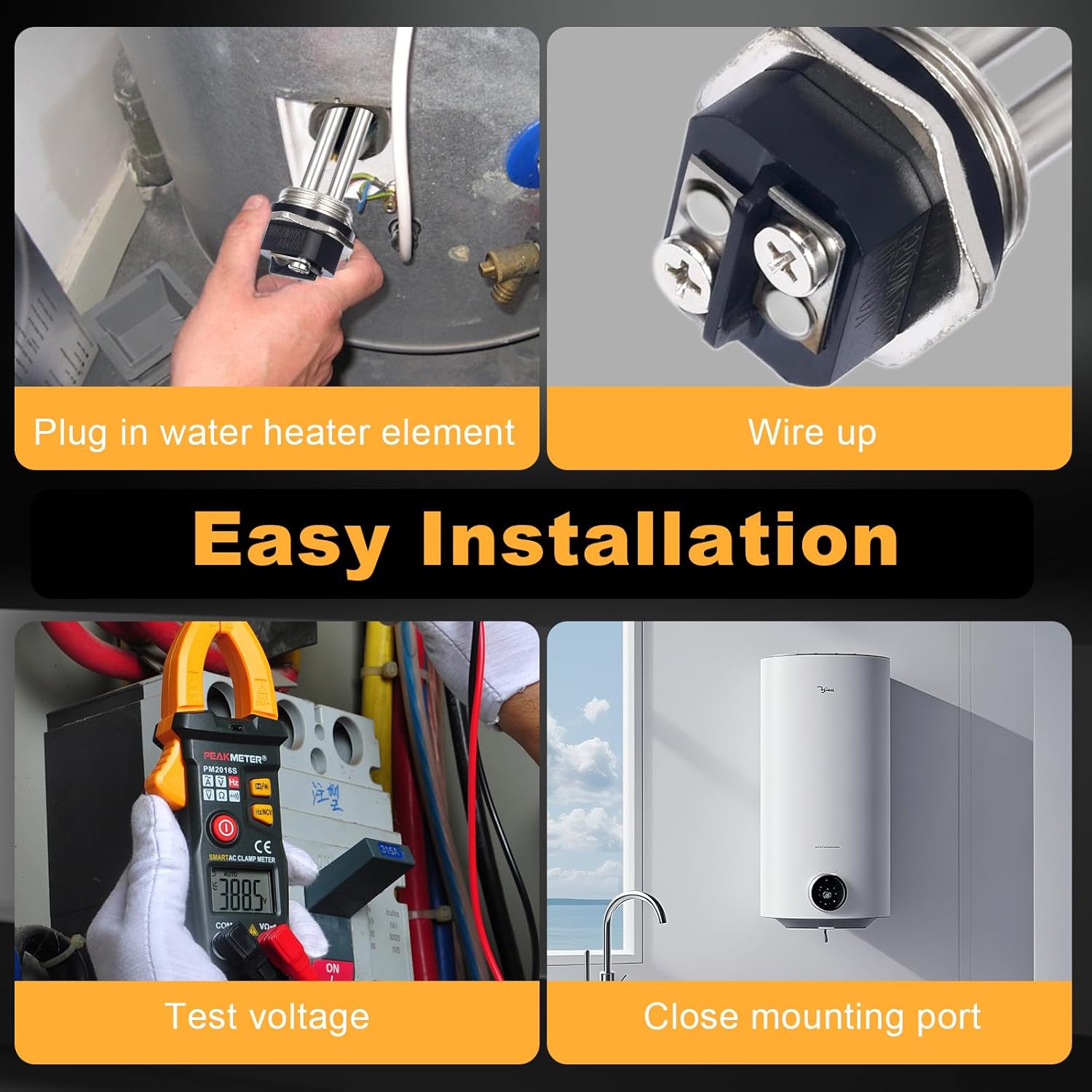 100108283 Water Heating Element for AO Smith ECT 52 55 66 80 120, ECS 30 40 50, 4500W 240V Electric Heater Element for ECLN ELJN ECJN 40,ECL 30/50 E6 Replace 100108284 9000092015 9000092045 2 Pack