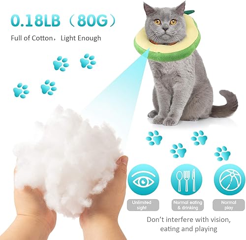 Miniatura 5 de Frienda 2 piezas de cono ajustable para gato, collar de recuperación de gato, conos de gatito después de cirugía, correa para el cuello de mascota