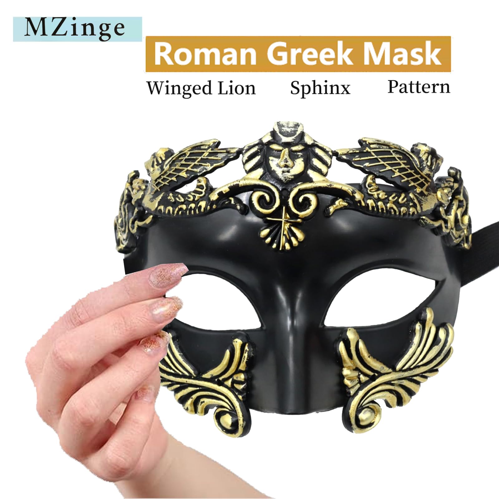MZinge Masquerade Mask for Men, Roman Greek Mask - Image 4