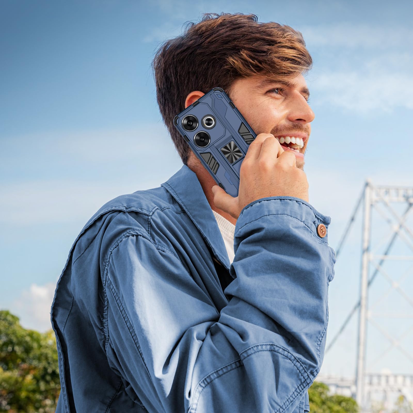 Funda para Xiaomi Redmi Note 15 Pro 5G, Carcasa Antigolpes con Soporte anular metálico, Case Protectora de Grado Militar, Azul — view 466