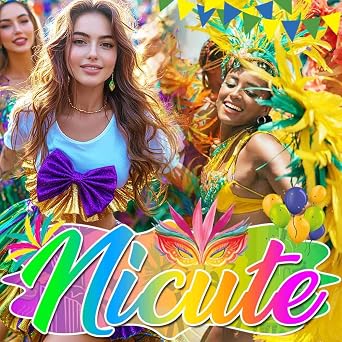 Nicute Mardi Gras Skirt Layered Ruffle Short Skirt Carnival Dance Costume for Women (Gold Purple Green)