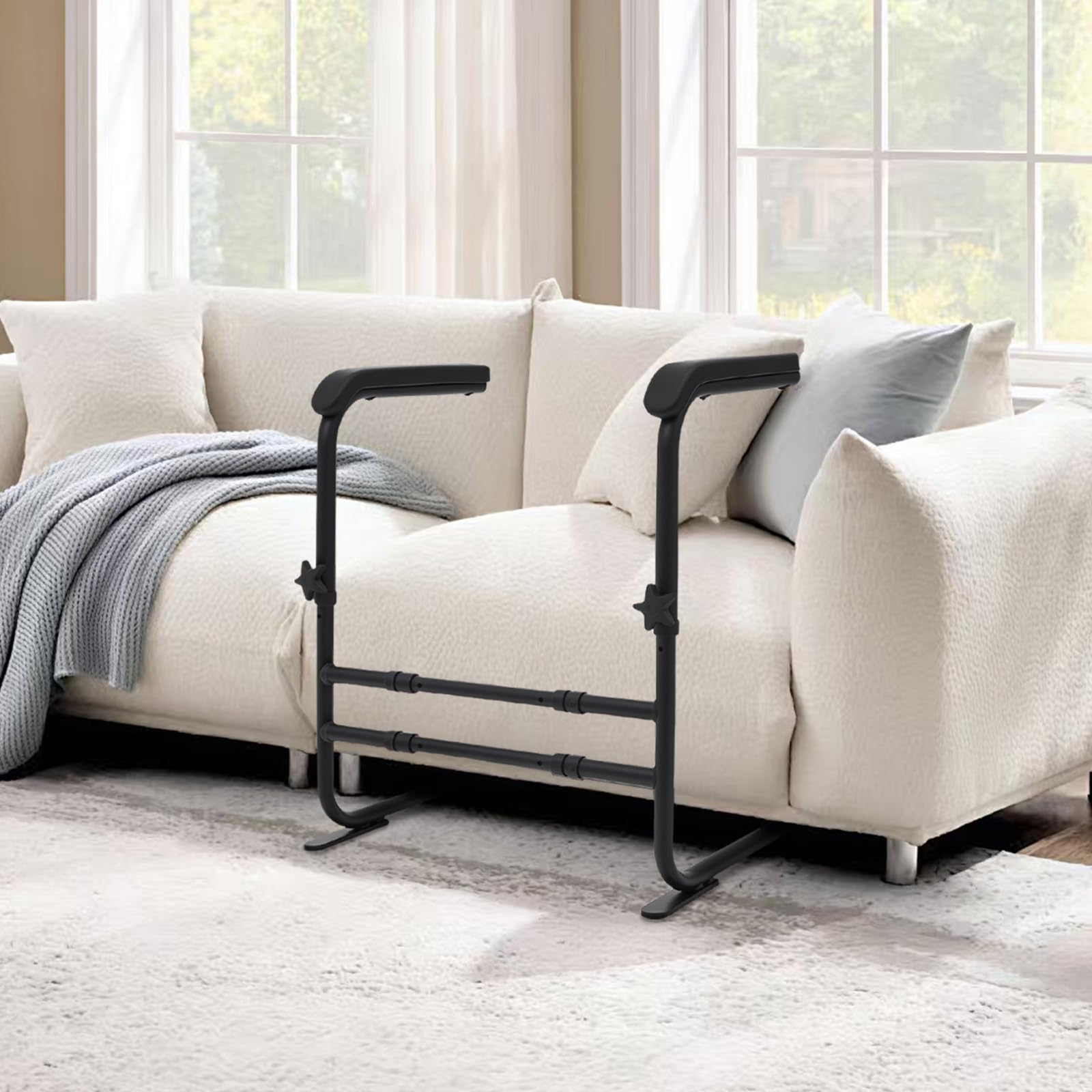 Asistente para silla de pie, 204 kg, 46,5 – 56,5 cm, altura ajustable, portátil, para personas mayores, diseño orientado al usuario, ayuda de movilidad para personas mayores, enfermos, embarazadas