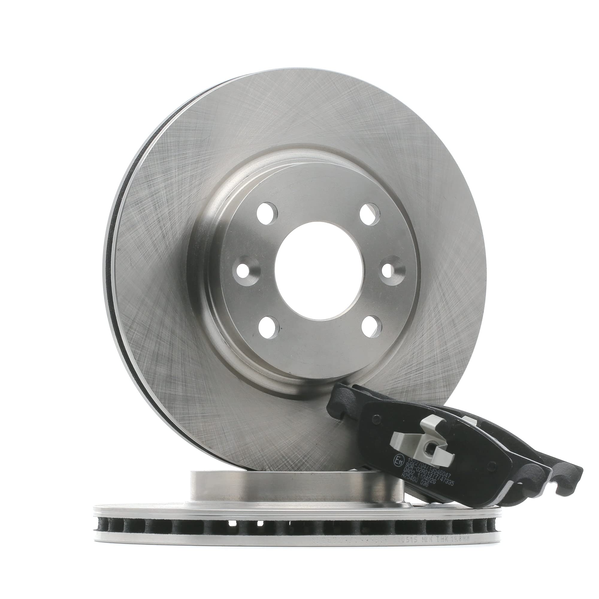 RIDEX 3405B1006 Juego para eje Kit de discos de freno y pastillas Delantero sin tornillos Compatible con RENAULT Clio 4 Grandtour KH
