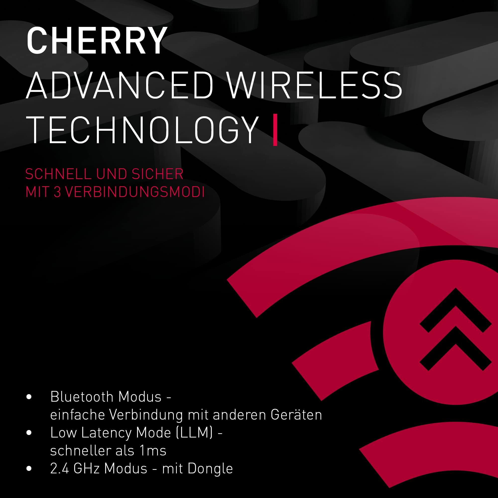 CHERRY MX 3.0S Wireless Kabellose Mechanische Gaming-Tastatur Deutsches Layout QWERTZ Bluetooth Funk Kabelverbindung MX2A RED Switches Weiß