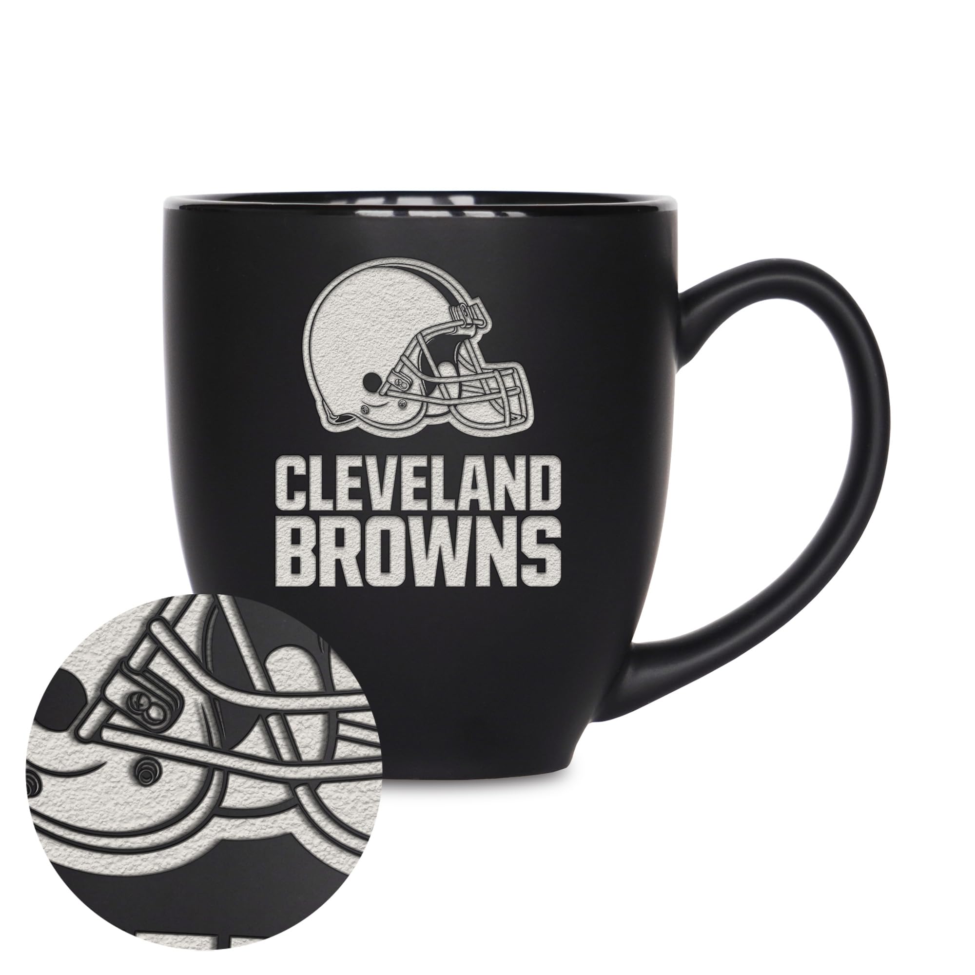 Mug Cleveland Browns NFL noir mat grand format 425ml pour boisson chaude