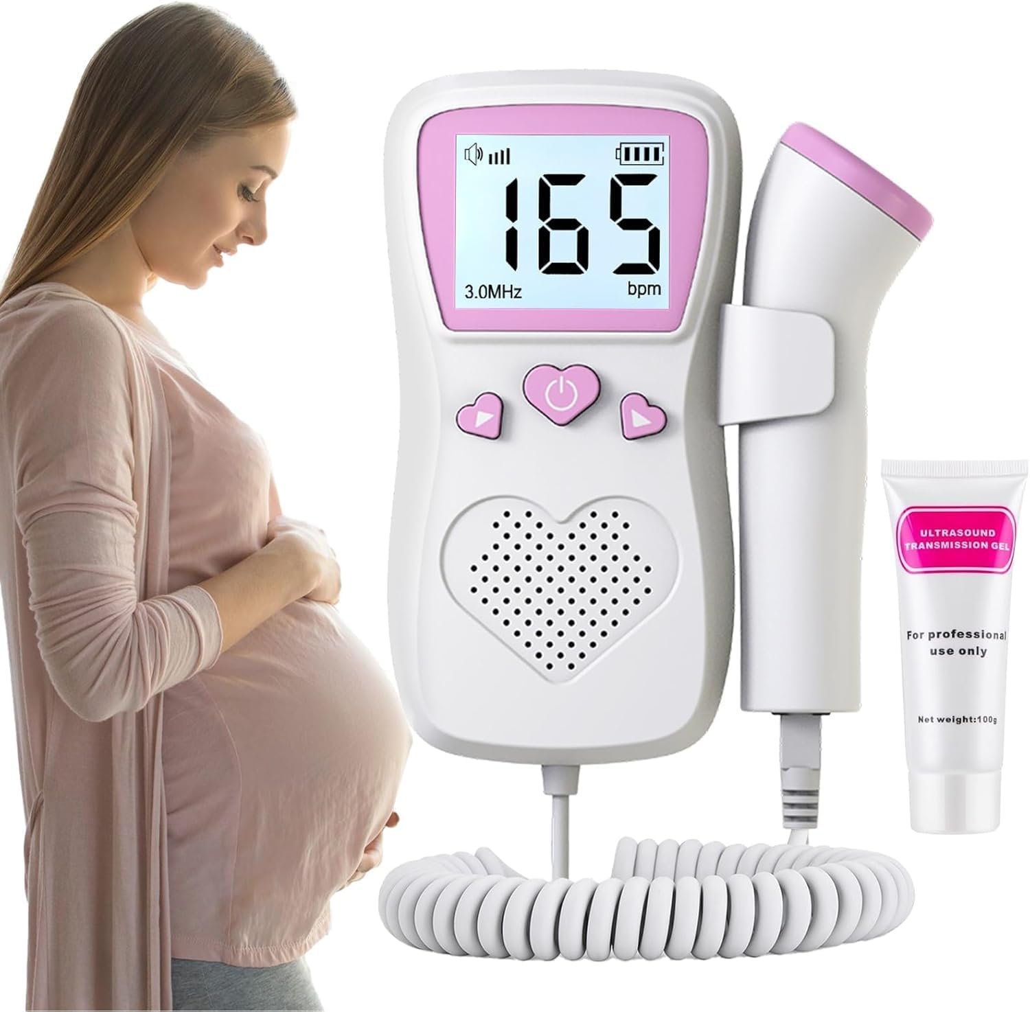 Gel for Doppler Fetal Monitor, Fetal Doppler for Pregnancy Accessories, Easy to Use at Home