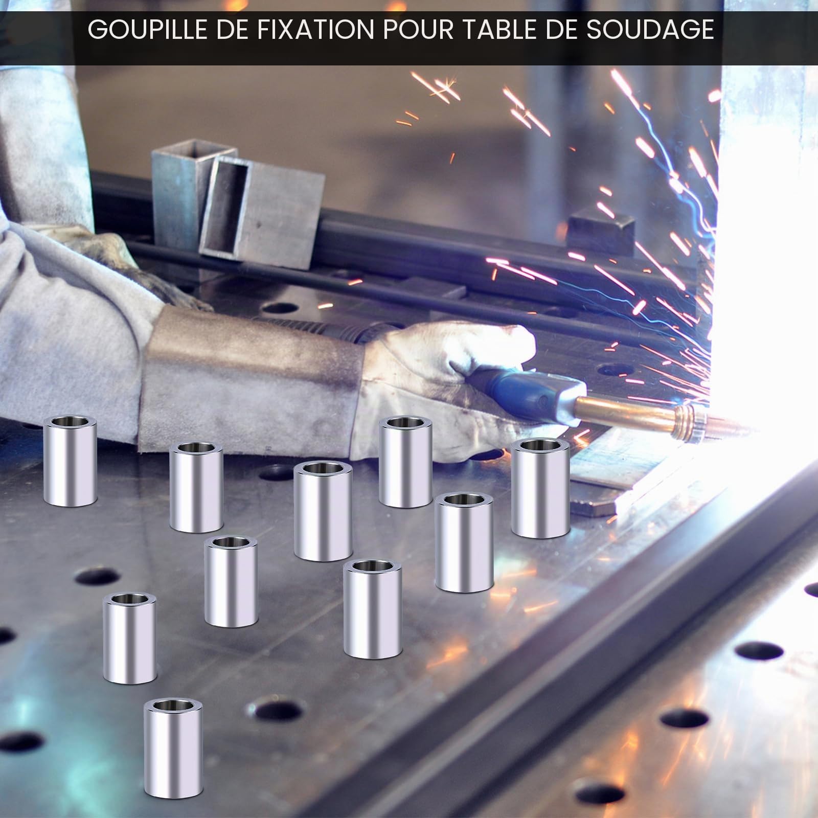 Lot de 10 goupilles d'arrêt pour table de soudage, 3,8 x 2,6 x 1,5 cm, accessoires de table de soudage en alliage d'aluminium, kit de fixation pour table de soudage portable