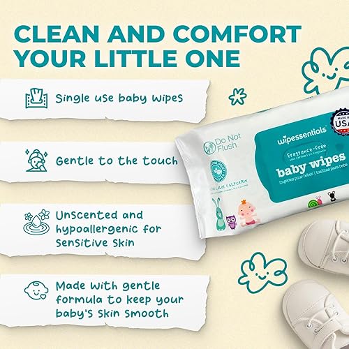 Miniatura 2 de WipeEssentials - Toallitas húmedas hipoalergénicas para bebé, toallitas húmedas sin perfume WipeEssentials, paquete de 3 (80 toallitas cada una)