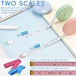 8 Bande de mesure du corps de Pcs, 60 Ruban de mesure de 1,5 M de pouce, ruban double face souple, tissu rétractable Premium Mini Bande de mesure pour les mesures du corps, couture, Adaptateur, main, artisanat