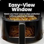 Chefman Air Fryer – 4QT Compact Fryer for Quick and Easy Meals, Hi-Fry Technology for Extra Crispiness, Easy View Window, Touch Controls with 4 Presets, Non-Stick and Dishwasher Safe Basket - Black
