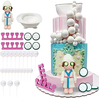 Spa Party Cake Topper Decoration Balls Cake Topper Spa Theme Party Supplies for Make Up Party Birthday Party Favor Decoration