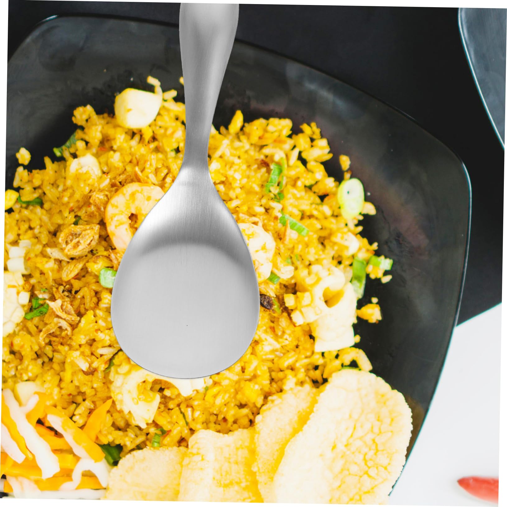 Hemobllo Cucharas Para Servir Arroz Antiadherentes, 2 Unidades De Acero Inoxidable, Ideales Para Familias y Eventos, Utensilios Prácticos Para Cocina