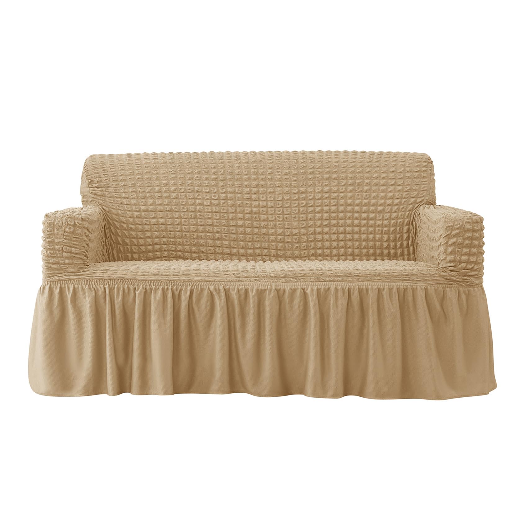 High Stretch Sofa Covers With Skirt, 1/2/3/4 Seater Super Soft Couch Covers All-inclusive Sofa Slipcover Washable Stretchable Sofa Cover Furniture Protector Cover(Size:3 Seater(190-230cm),Color:N)