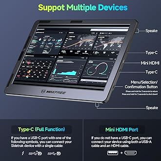 Maxfree F1 Laptop Screen Extender - 14" FHD Laptop Monitor Extender Dual Screen with 360° Rotation Stand, Portable Monitor for Laptops 13-17" Plug & Play for Windows/Mac/Android/Switch/PS5