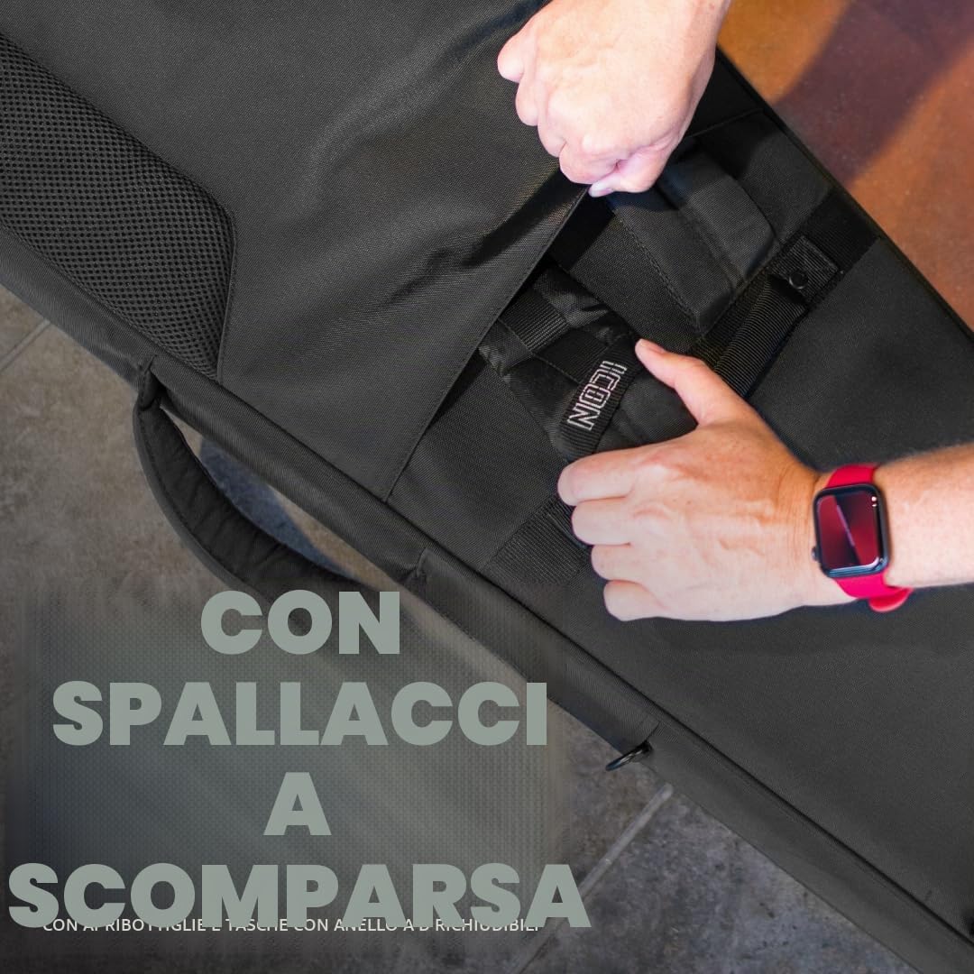 Gator CASES - ICON Series Borsa da Concerto Premium Resistente alle Intemperie per Bassi Elettrici con Cerniere Compatibili con Lucchetti TSA, Nero (G-ICONBASS)