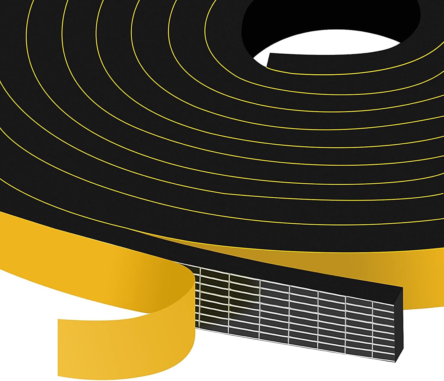 Trisiki Weather Stripping Door Seal Strip, Strong Adhesive Doors and Windows Insulation Soundproof Weatherproof Foam Tape for Sliding Door, Front Door Frame, Windows, (1/2In x 1/4In x 13Ft, 2 Rolls)