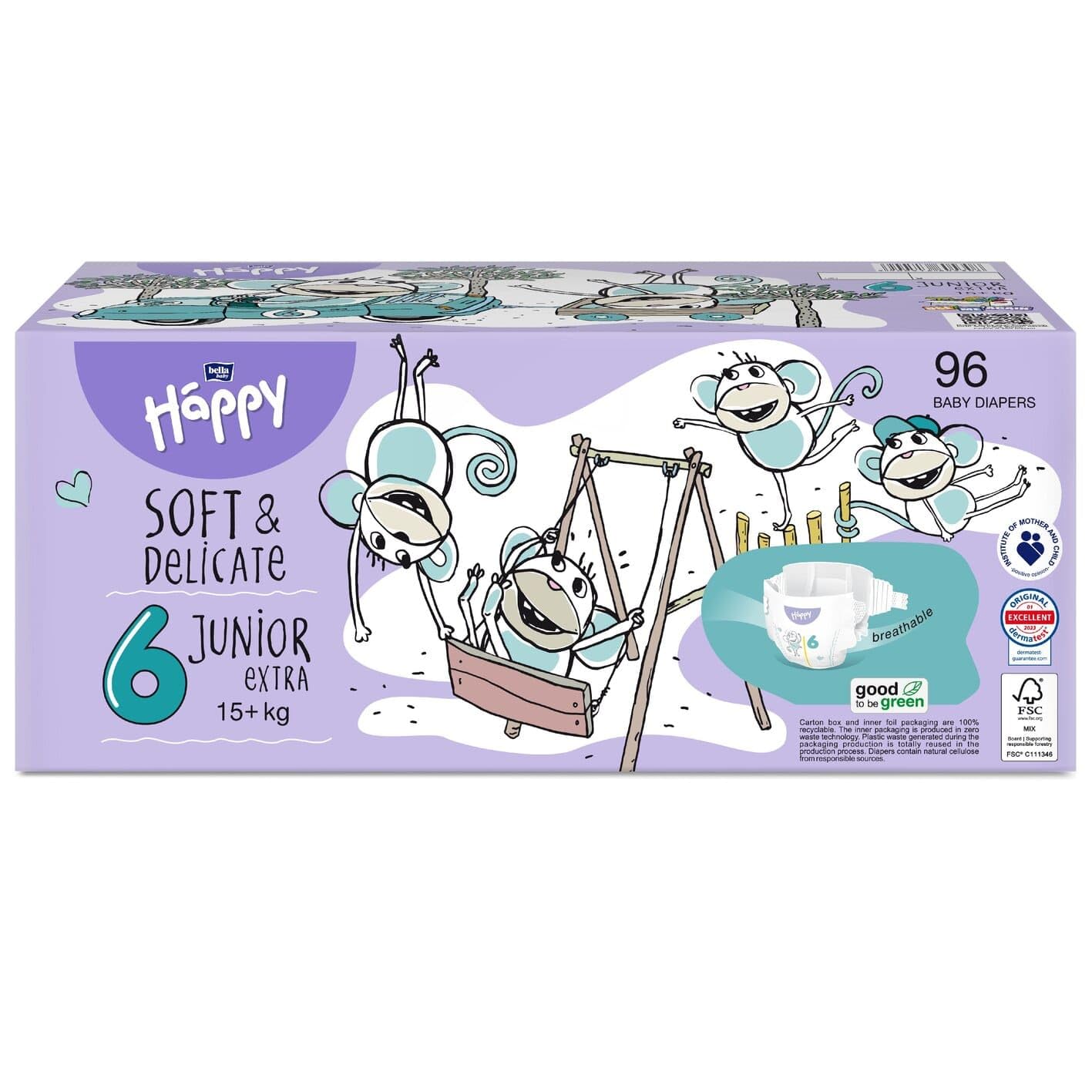 Pannolini Happy (15+ kg) JUNIOR EXTRA TG.6-48 x 2 = 96