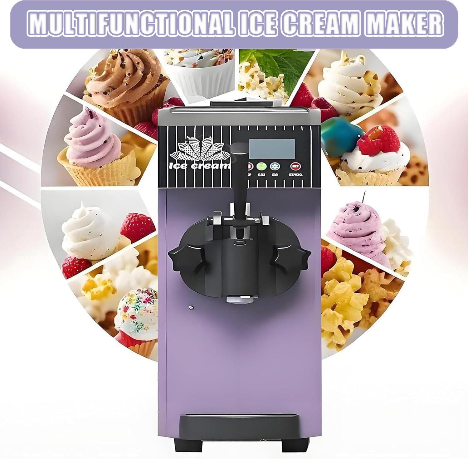 Macchina per Gelato a Testa Singola, Macchina per Granita Italiana da banco in Acciaio Inox, Macchina per Granita Italiana Professionale per ristoranti, Negozi e Snack Bar off-White