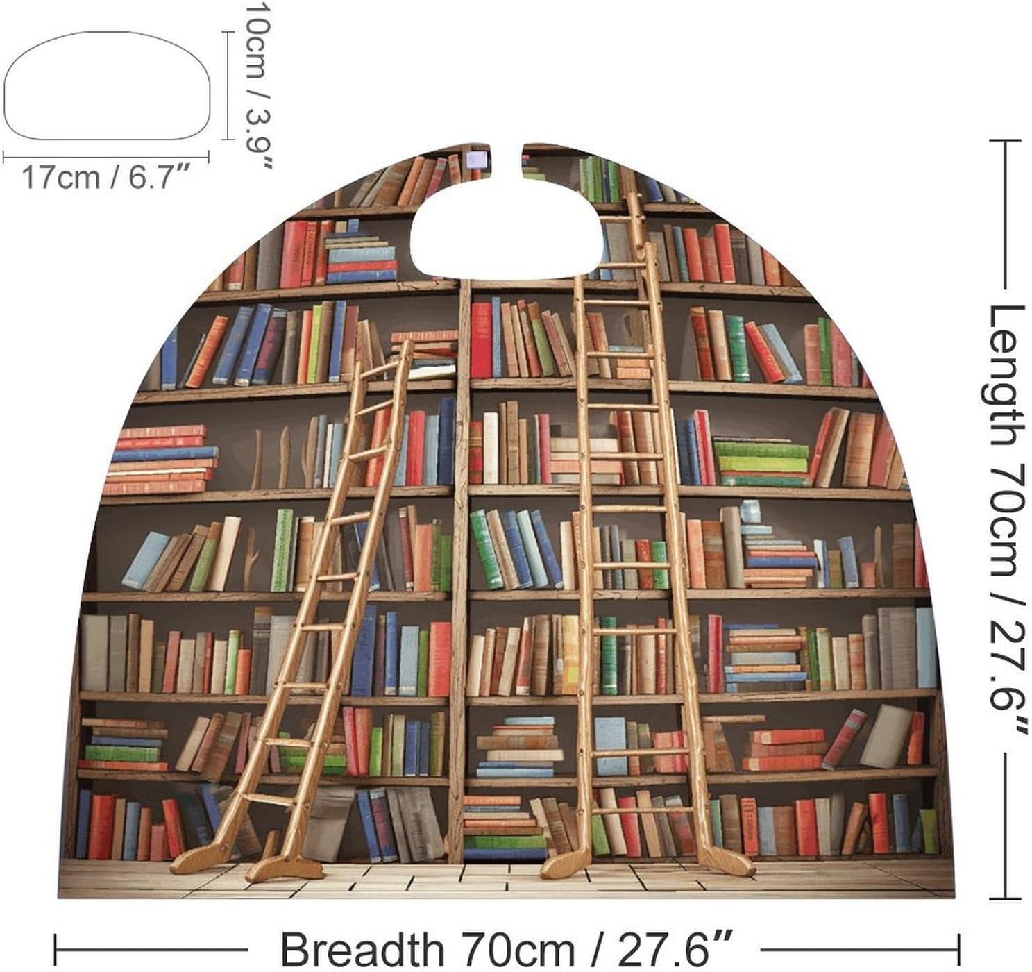 Halloween Funny Book Shelves Cloak Adults Reversible Blue & Red Medieval Cape for Cosplay Party Costume Dress Up