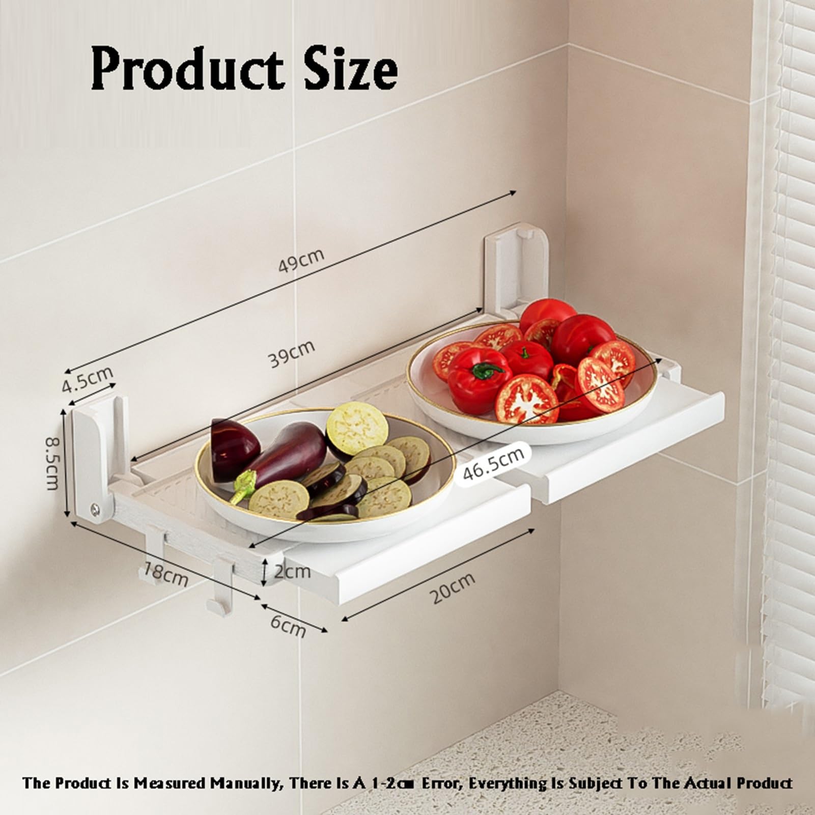 Estante De Almacenamiento De Alimentos De Varios Niveles, Bandeja De Clasificación De Alimentos Montada En La Pared, Almacenamiento Apilable For Guarniciones(49cm)
