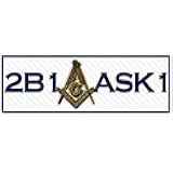 2B1ASK1 Square & Compass Masonic Bumper Sticker - [5 1/4'' Wide]