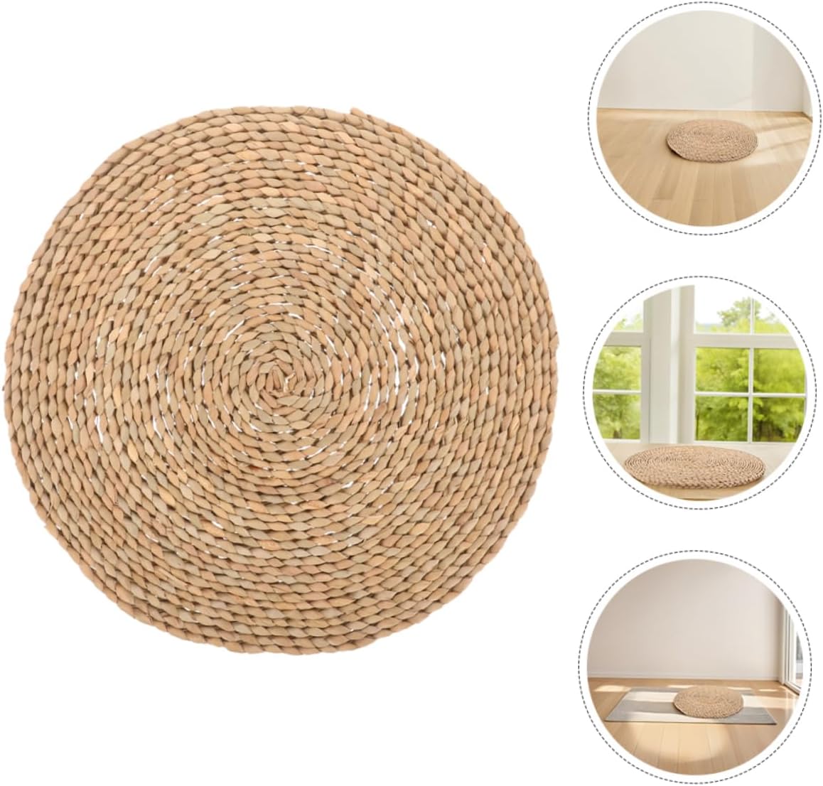 2pcs Japanese Straw Floor Pillow Cushions for Yoga Meditation Patio Chair Window Seat Home Decor Outdoor Seat Cushion