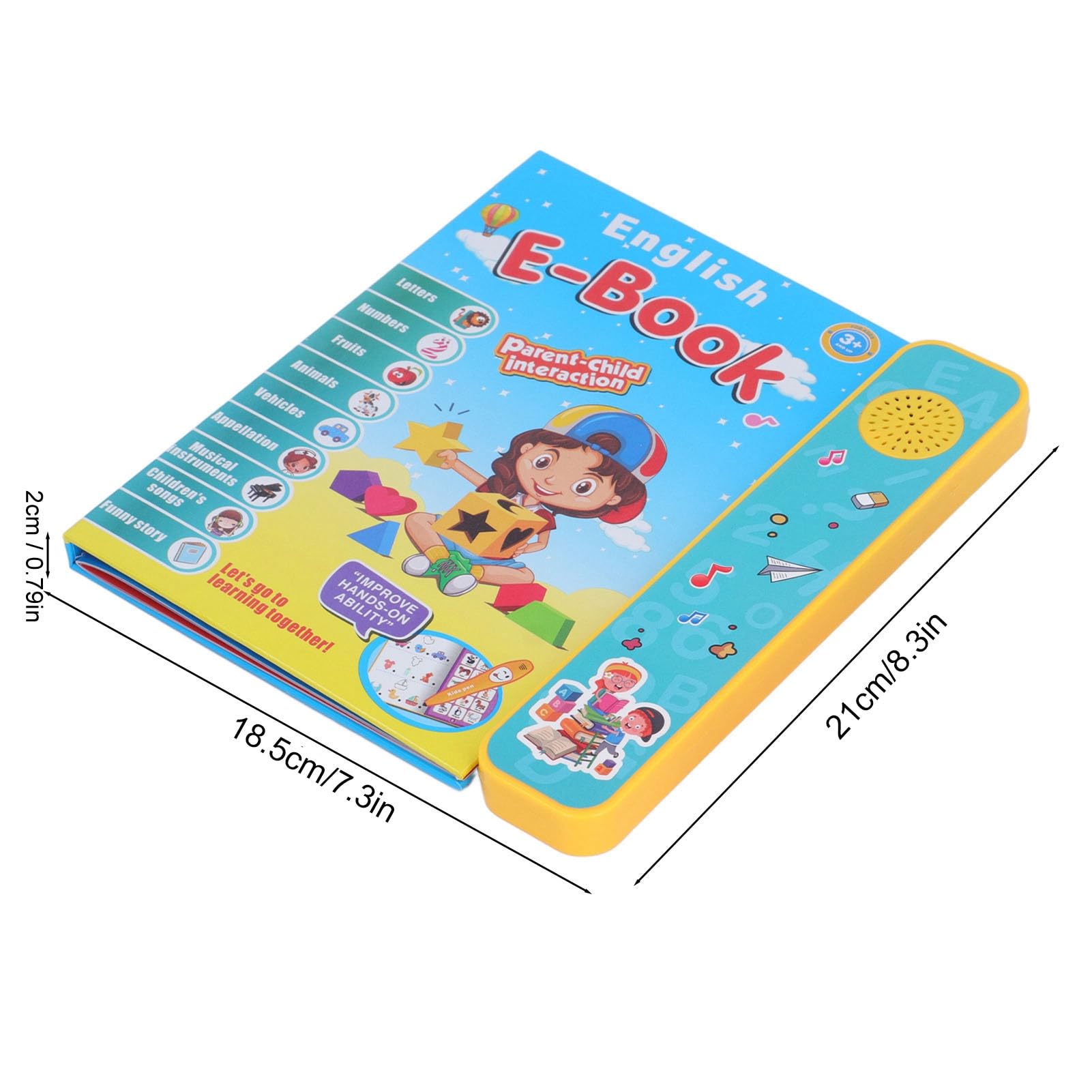 Libro Parlante per Apprendimento Elettronico Libro Sonoro Interattivo Educativo per Bambini Dai 3 Ai 6 Anni Materiale ABS 1 unità