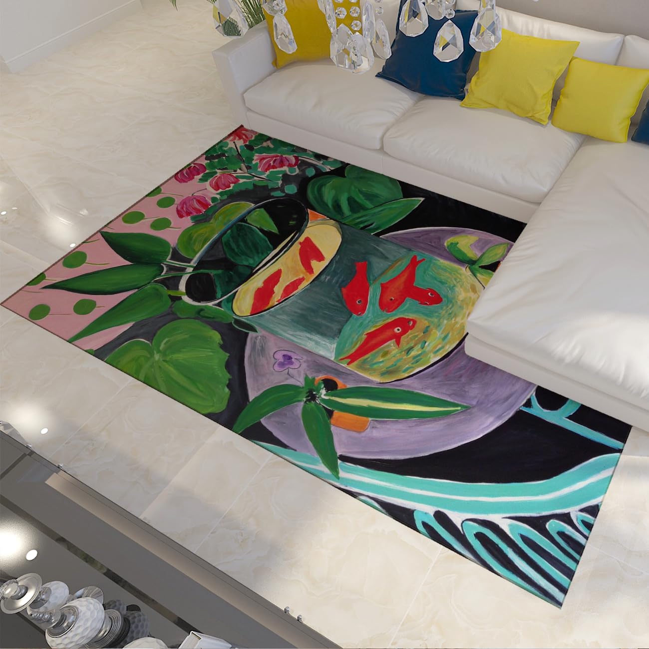 Tapis esthétique Henri Matisse Collioure 60x90cm avec support antidérapant durable