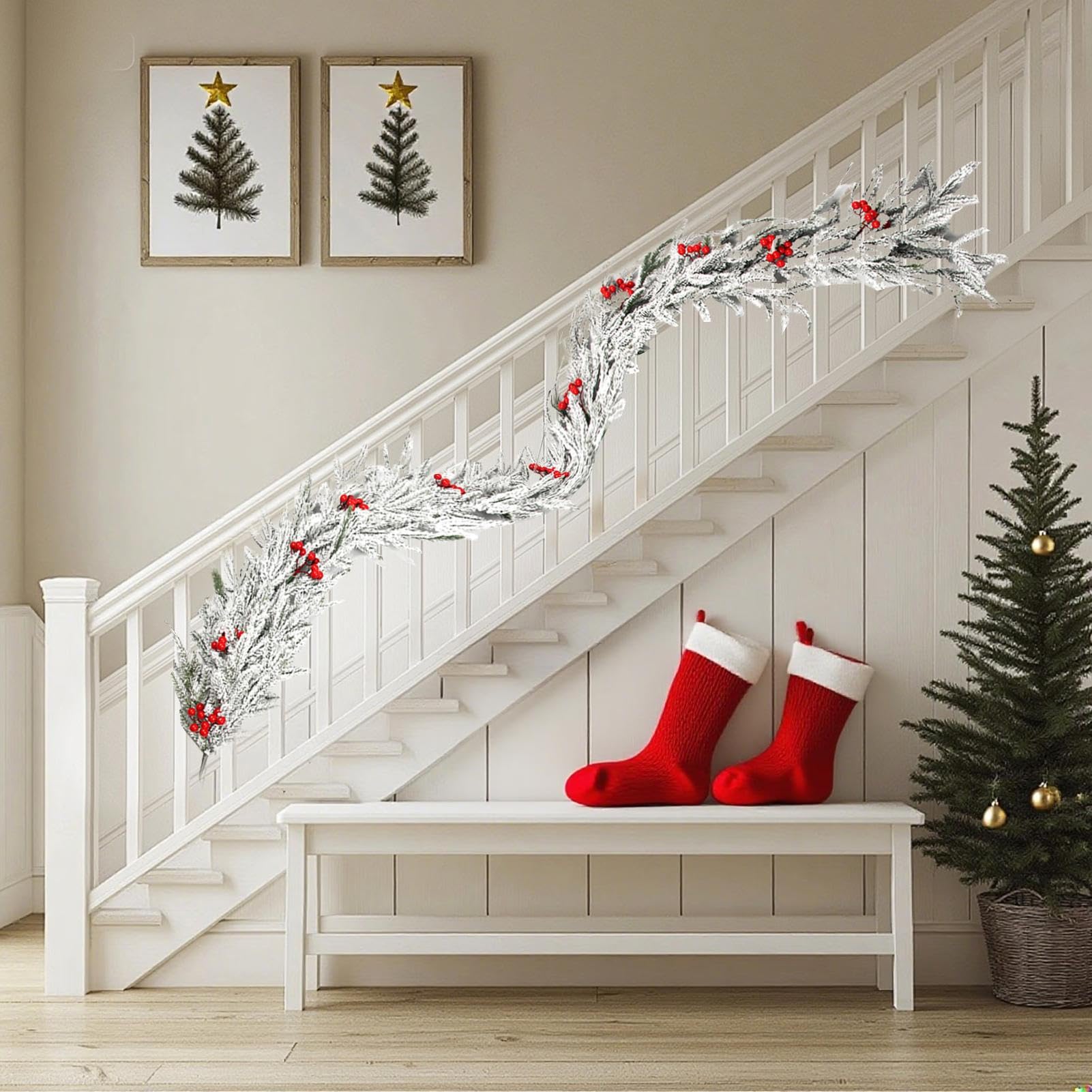 Guirnalda De Árbol De Navidad Reutilizable Realista Festivo Vacacional
