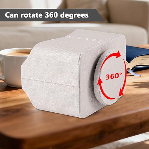 Miniatura 6 de Soporte de cuero para control remoto giratorio de 360 grados, organizador giratorio de escritorio para mandos a distancia de TV, bolígrafo,