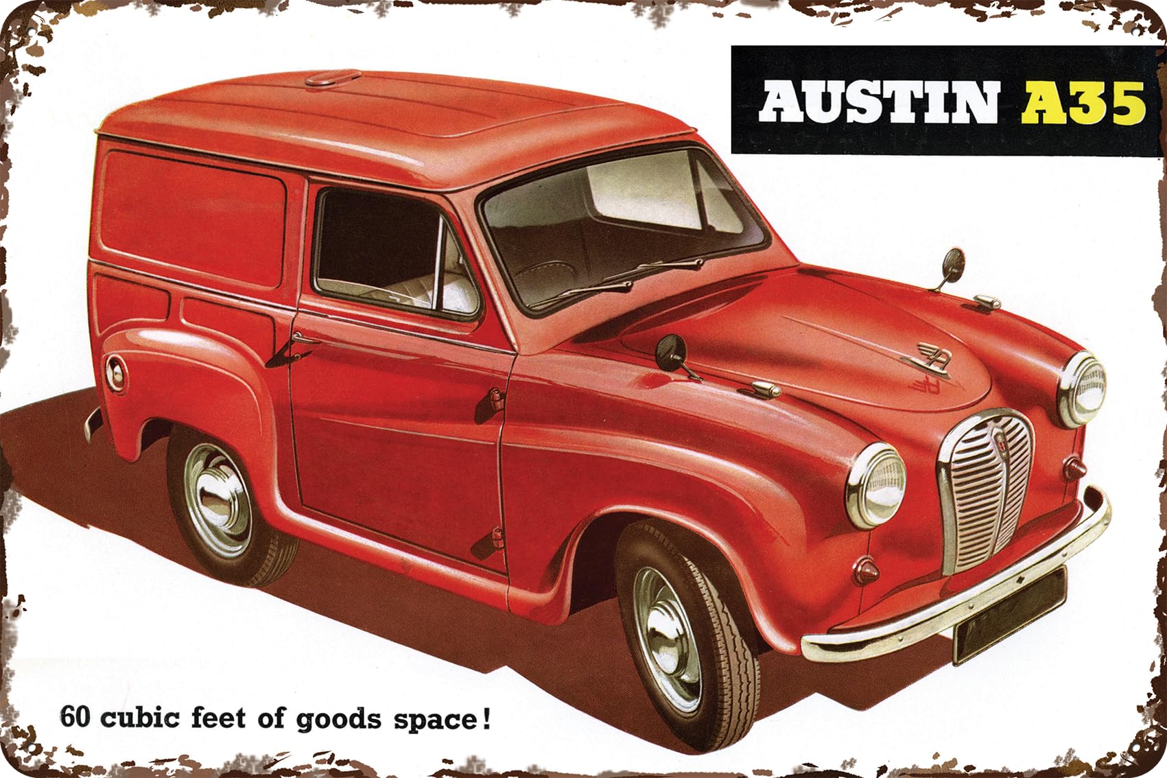 Luckylinde A35 Transport Retro Tin Sign Suitable For Austin Oldtimer Fans And Lovers, Workshop And Garages Sign, 20 X 30 Cm
