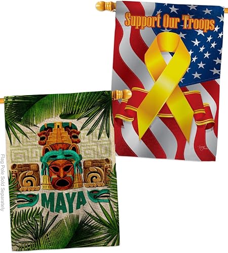 Ornament Collection Maya House Flag Pack Regional Mexico United Mexican States Country Particular Area Support Our Troops Decoration Banner Small