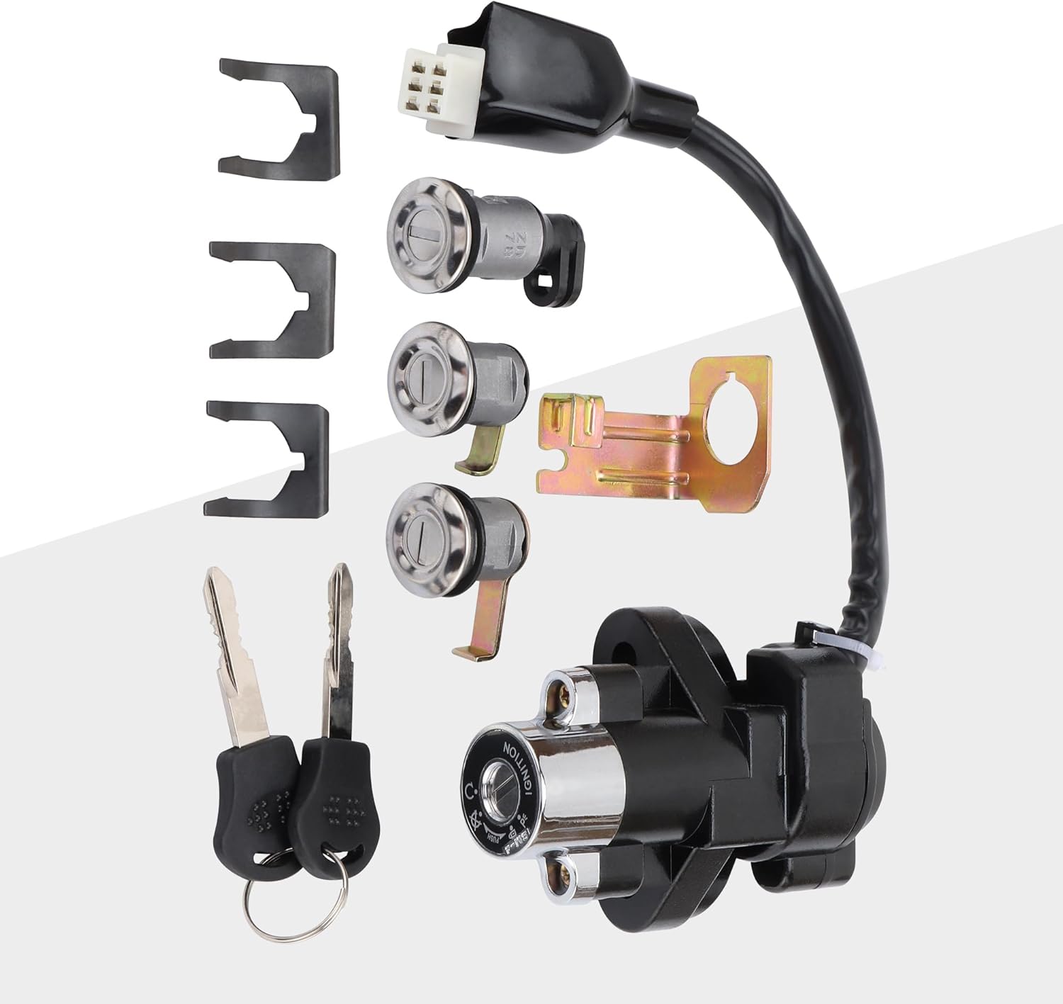 GOOFIT Ignition Switch Key Lock Set for Jonway YY250T 250cc Moped Scooter