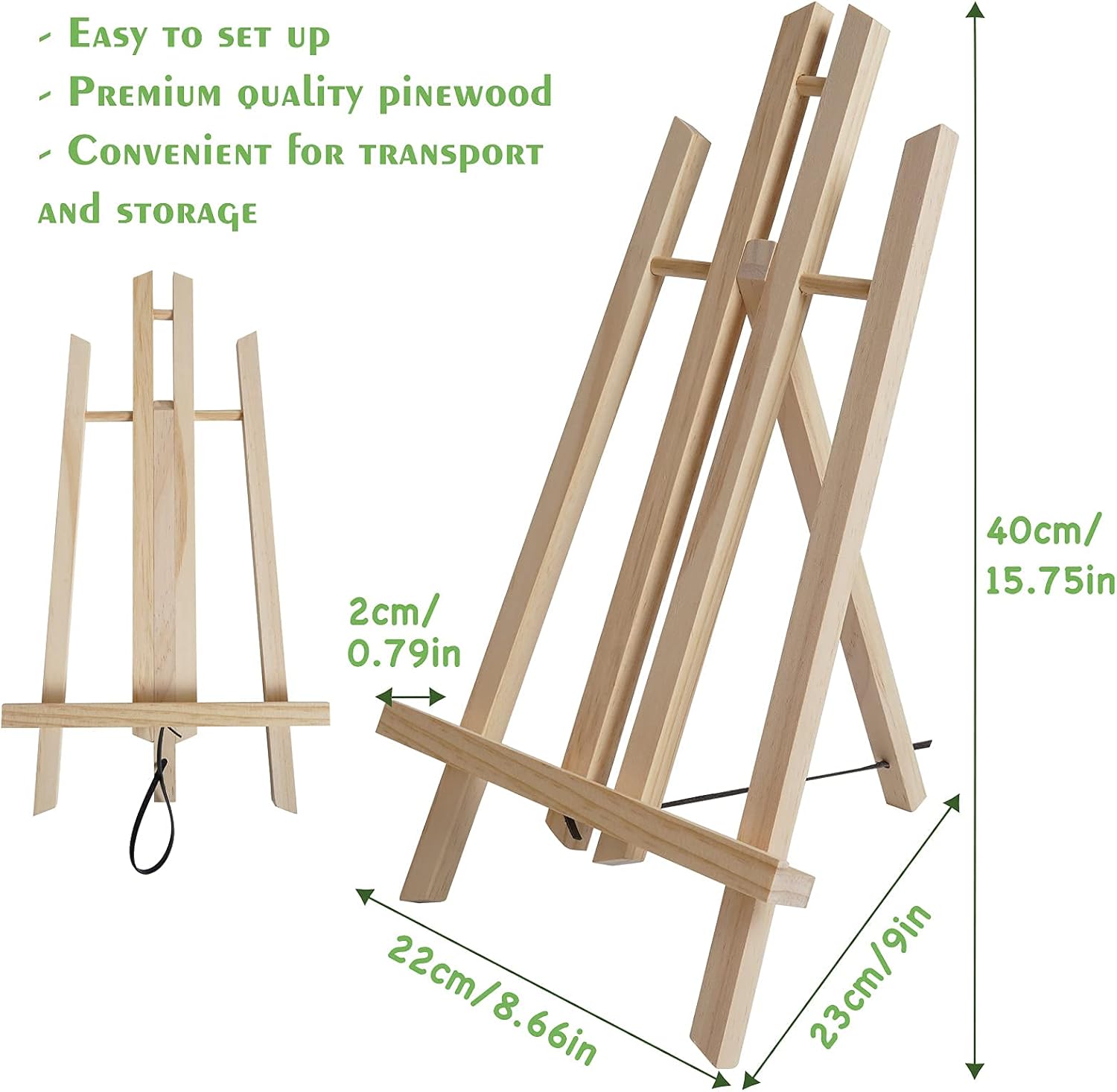 CONDA 16" x 8.7" Tabletop Display Easel, 6 Pack Wooden Tripod Easel, Art Craft Painting Easel Stand for Kids, Artist, Adults, Students : Arts, Crafts & Sewing