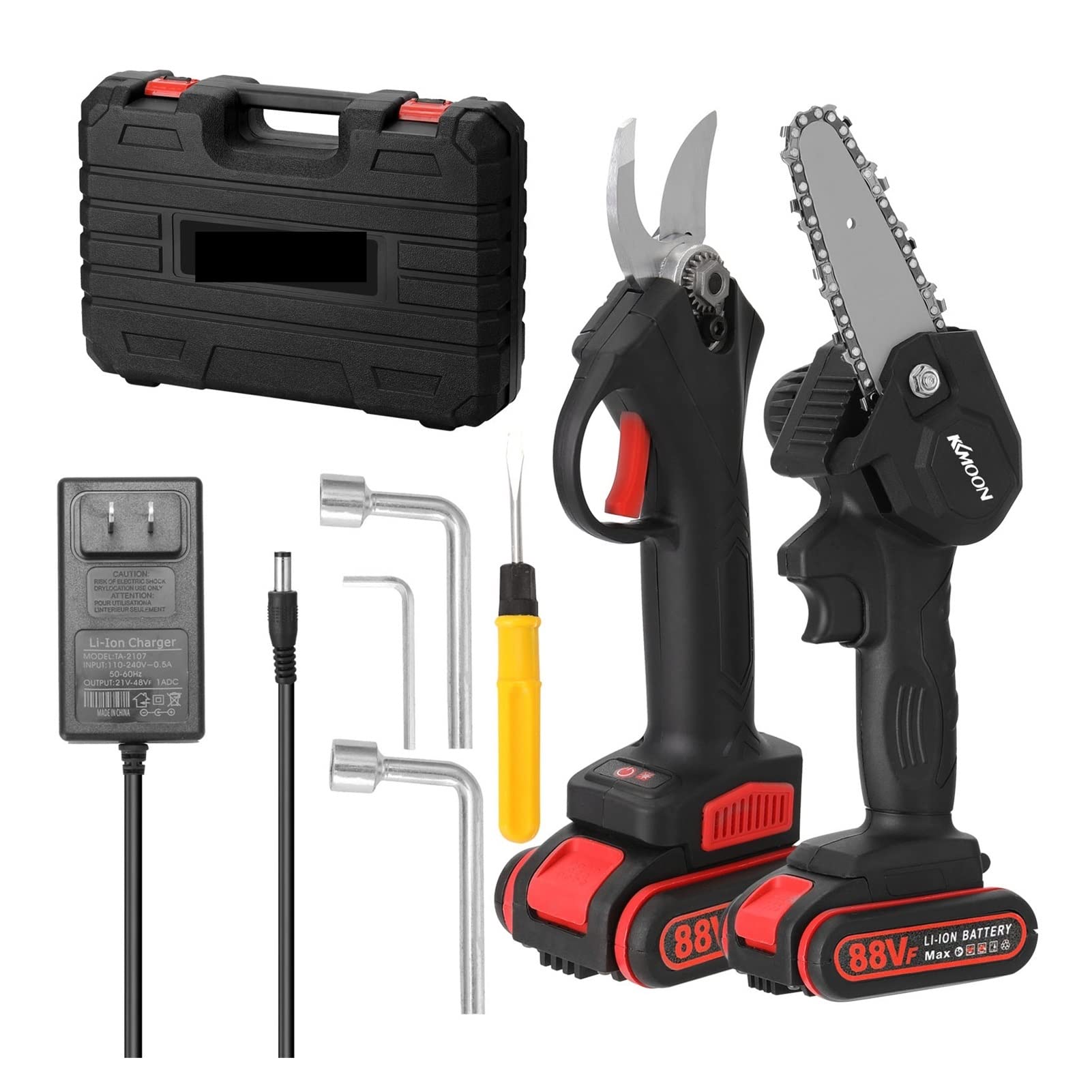 Tijeras de podar eléctricas, Tijera de podar eléctrica 21V, Motor sin escobillas 30mm, 88VF, juego cepillo 4 pulgadas, herramienta carpintería for huerto jardín