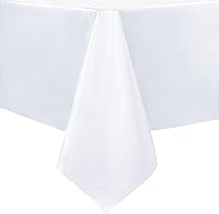 Vista 9 de sancua - Mantel rectangular de PVC 100 % impermeable, 54 x 54 pulgadas, vinilo a prueba de aceite, derrames, fácil de limpiar con un paño, para Beige