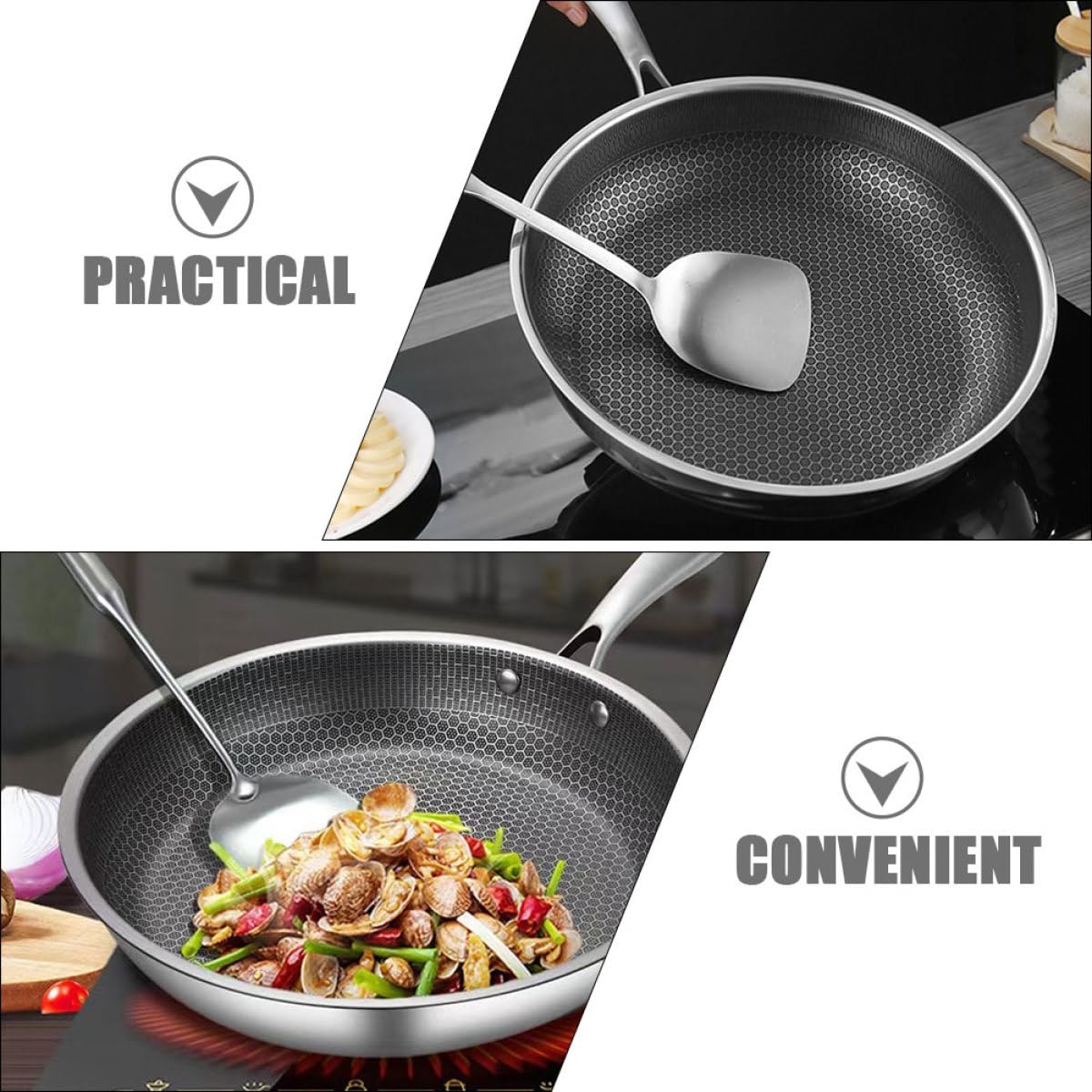 Lurrose Padella per Uova in Acciaio Inox Rivestimento Antiaderente e Fondo Piatto, Padella Piccola Resistente al Calore per Uso Domestico in Cucina
