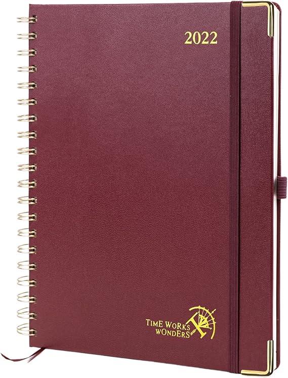 POPRUN Premium Kalender 2022 Wochenplaner Ringbuch 26,5 x 21,5 cm