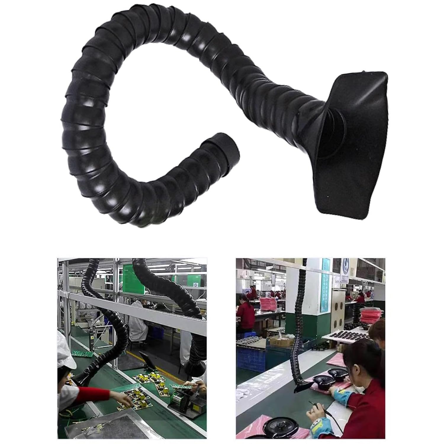 Braccio di aspirazione fumi flessibile regolabile a 360° per ventilazione industriale e laboratorio - Efficiente sistema di filtrazione dell'aria e controllo degli odori