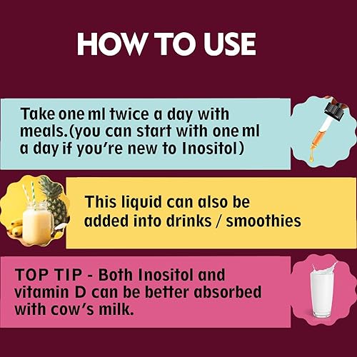 Miniatura 7 de Suplemento líquido de mio-inositol y D-Chiro inositol - Proporción 401 - Suministro para 60 días - Suplementos de fertilidad para mujeres para