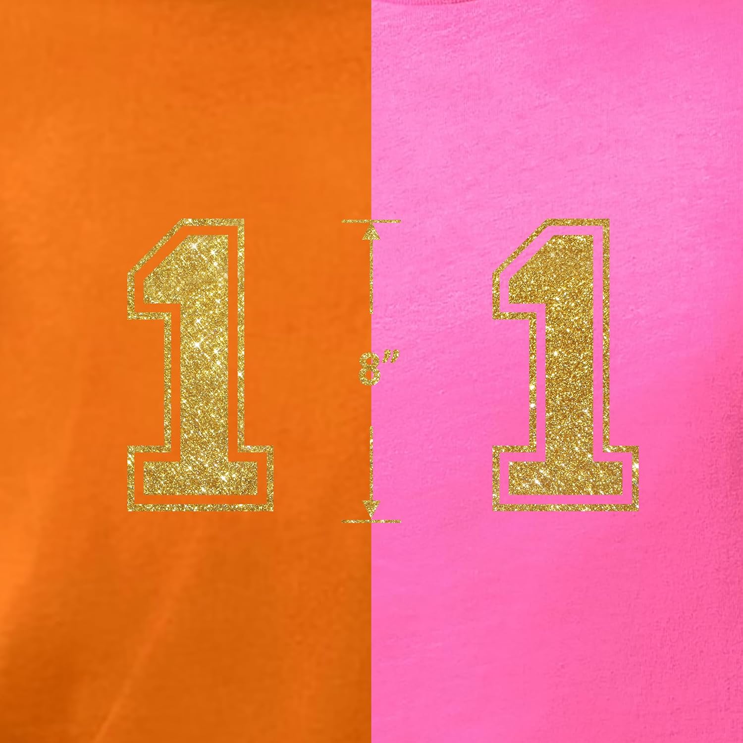 Old Gold, 8" Glitter Iron on Numbers for Clothing，Jersey Numbers，Iron on Numbers for Jersey Heat Transfer Numbers for Sports Uniform Baseball Football T-Shirt(Style C) (Old Gold-1)