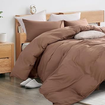 Duvet Cover Set 600 Thread Count 100% Egyptian Cotton Premium 3-PCs Duvet Cover Breathable All Season with Zipper Closure & Corner Ties - Solid Super King, Taupe