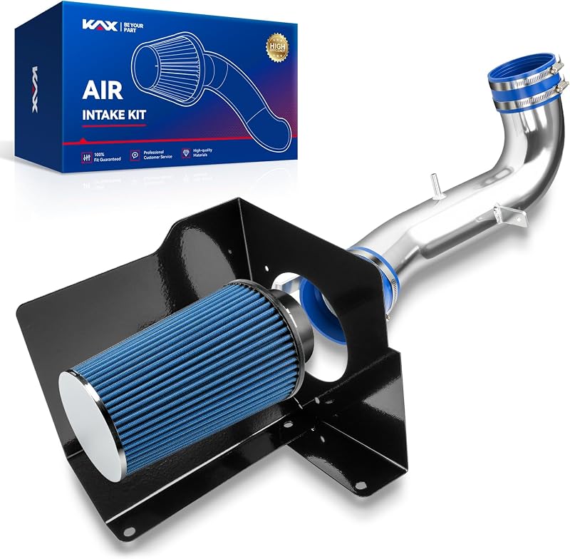 Kit de admissão de ar frio KAX 8,89 cm com tubo de alumínio e escudo térmico para Chevy, GMC e Cadillac – 1 kit