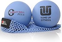 Tune Up Fitness Therapy Ball PLUS Pair in Tote - Lacrosse Upgrade for Myofascial Release, Neck Back Sciatica Shoulder Pain Relief